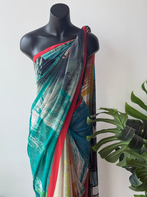 Designer Printed georgette saree