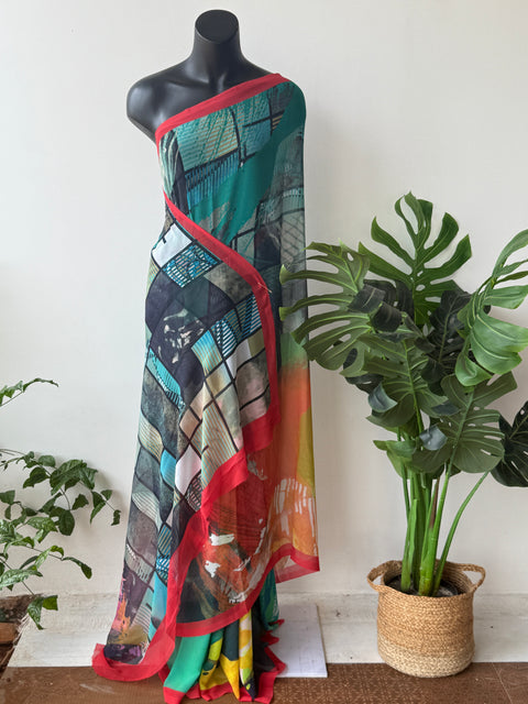 Designer Printed georgette saree