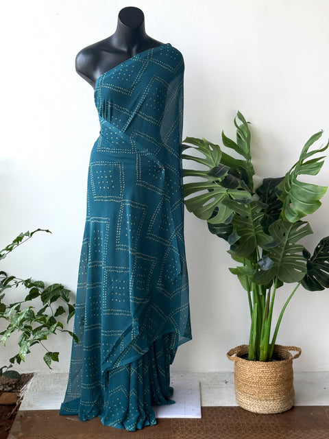 Printed georgette saree