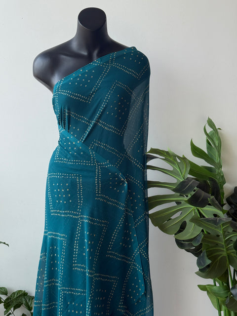 Printed georgette saree