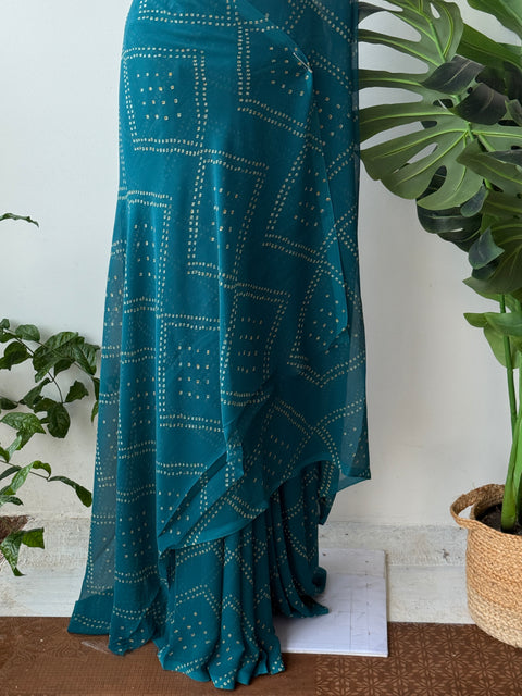 Printed georgette saree