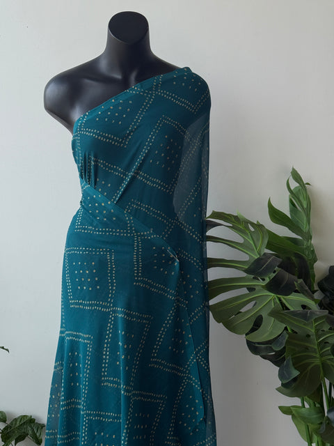 Printed georgette saree