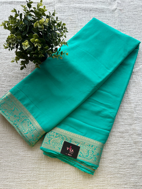 Weaving border semi georgette saree