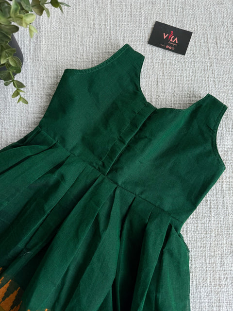 Dark green cotton kids frock