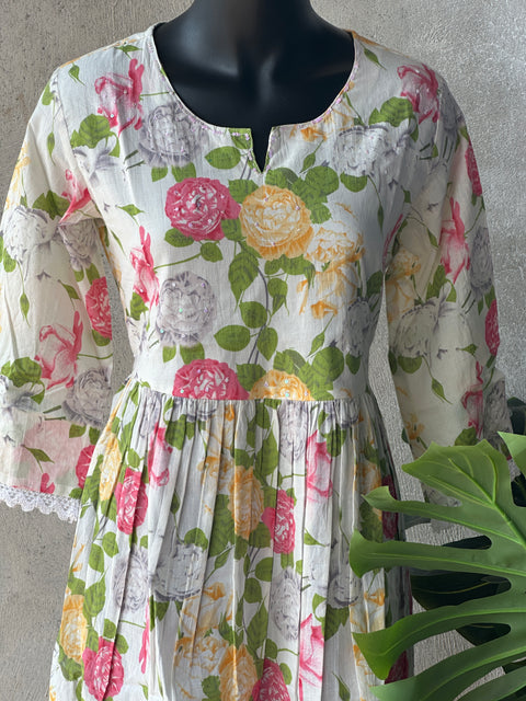 Floral printed cotton Frock