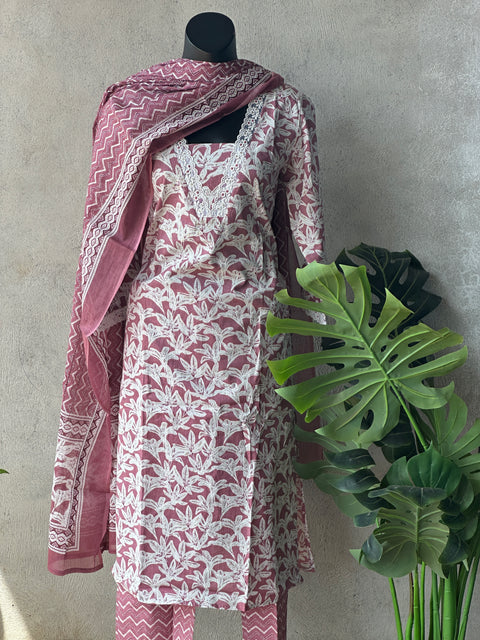 Printed cotton ready suit set