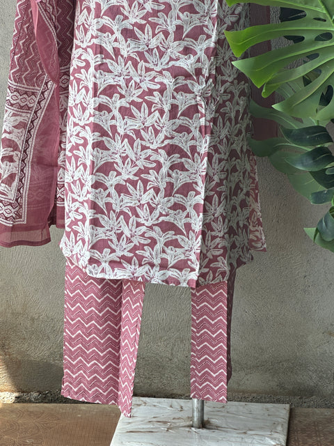 Printed cotton ready suit set