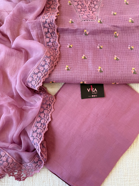 V lace kota cotton salwar suit material