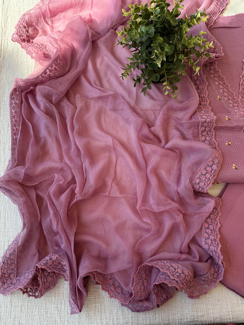 V lace kota cotton salwar suit material
