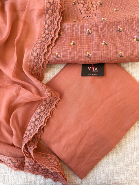V lace kota cotton salwar suit material