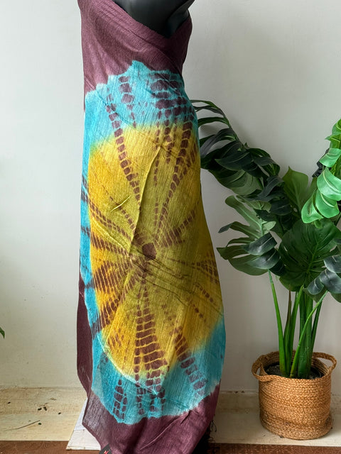 Brown matka silk saree
