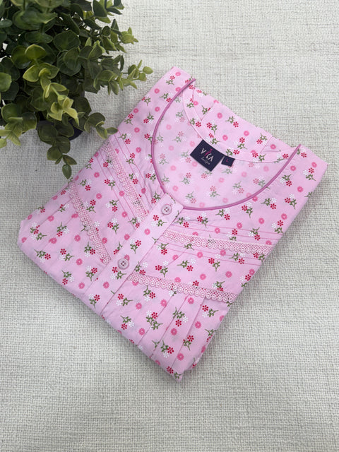 Printed poly cotton nighty