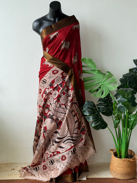 Kalamkari chennuri silk Saree