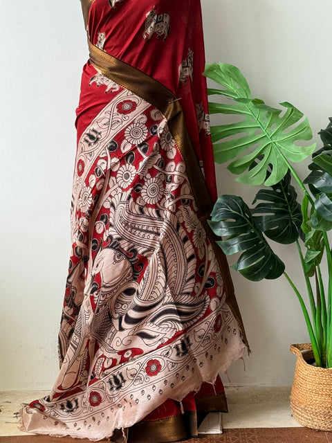 Kalamkari chennuri silk Saree