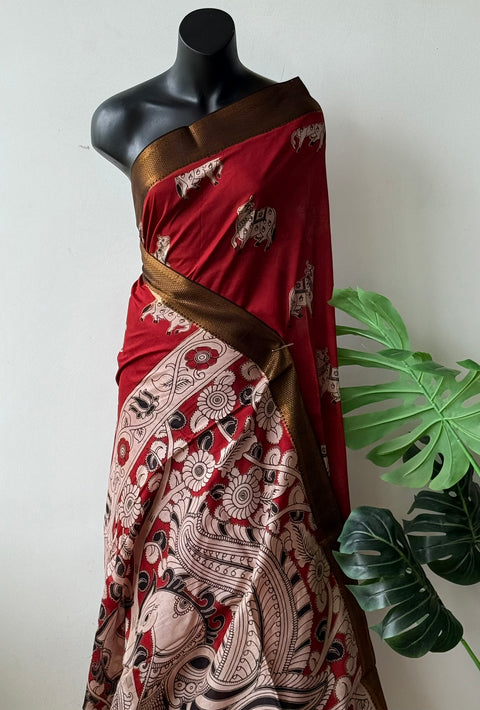 Kalamkari chennuri silk Saree