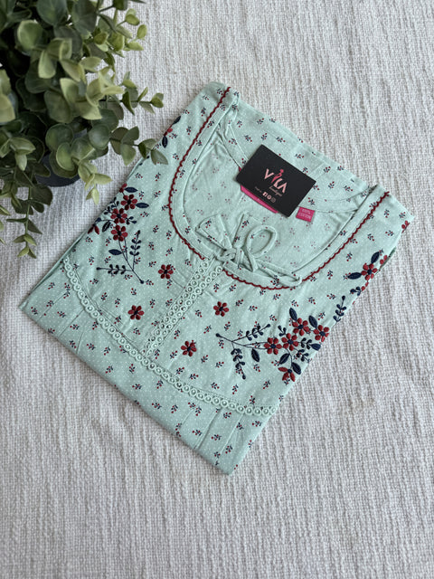 L size printed cotton nighty