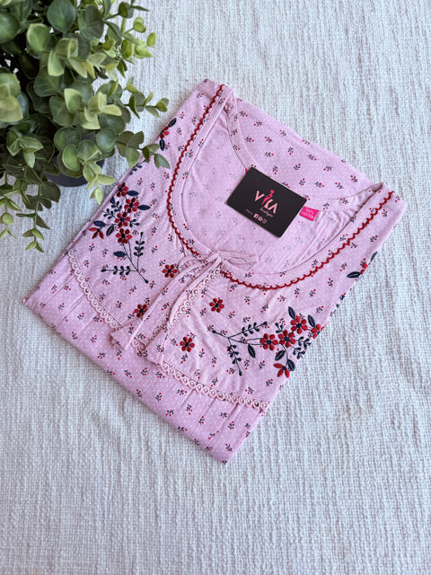L size printed cotton nighty
