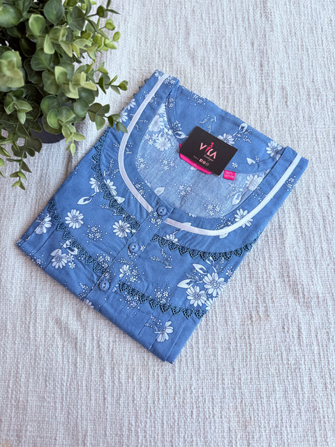 XL size printed cotton nighty