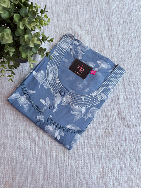 XL size printed cotton nighty