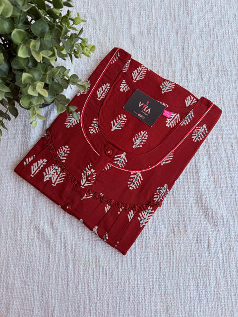 L and XL size printed cotton nighty
