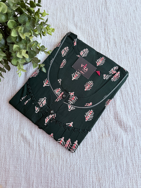 L and XL size printed cotton nighty