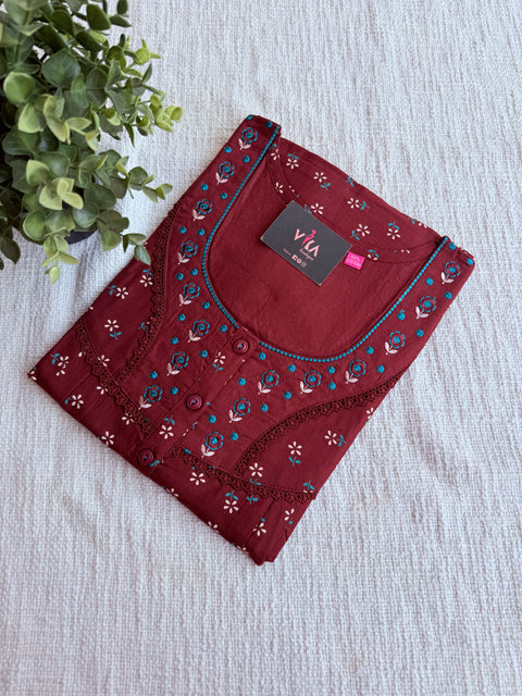 L and XL size printed cotton nighty