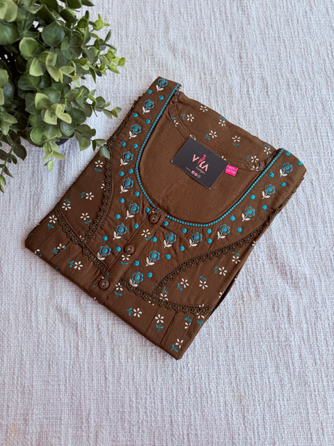 L and XL size printed cotton nighty