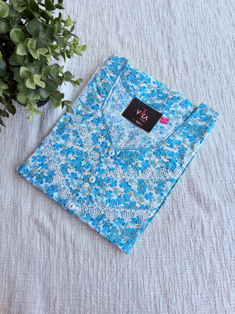 L and XL size printed cotton nighty