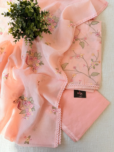 Embroidery kota cotton suit material