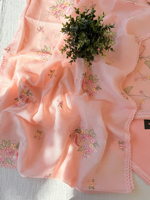 Embroidery kota cotton suit material