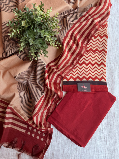 Zigzag Printed cotton salwar material