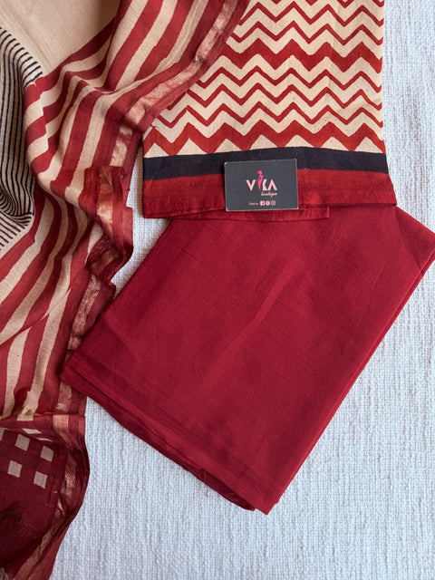 Zigzag Printed cotton salwar material