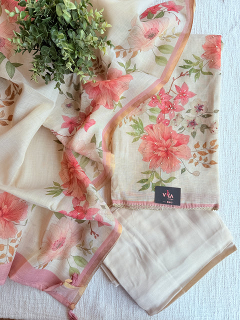 Printed silk cotton salwar material