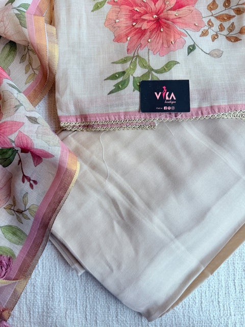 Printed silk cotton salwar material