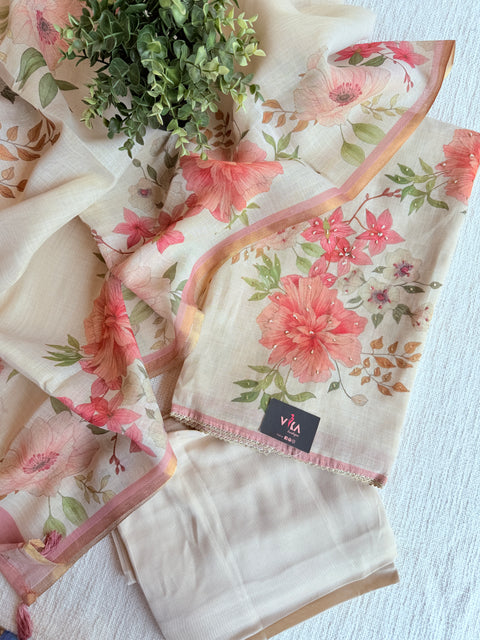 Printed silk cotton salwar material