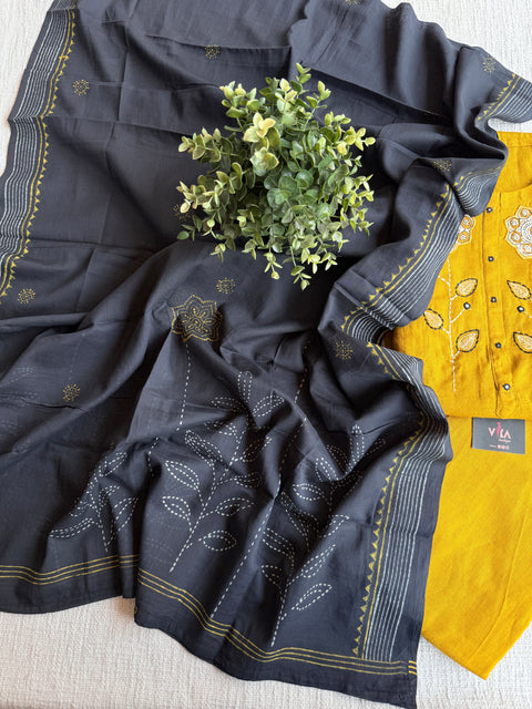 Applique work cotton salwar material