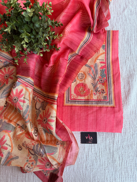Printed chanderi salwar material