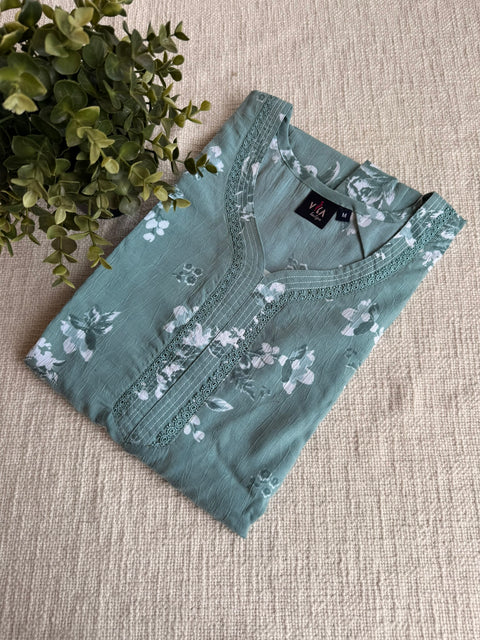 M size printed viscose cotton nighty