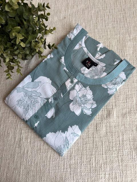 M size printed viscose cotton nighty