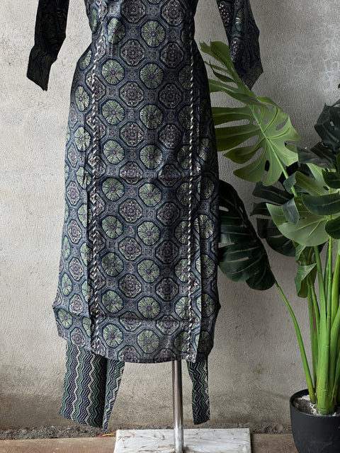 Printed modal silk kurta pant