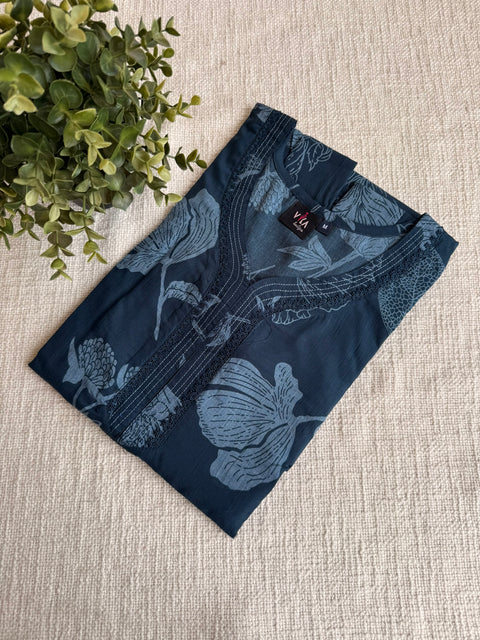 M size printed viscose cotton nighty