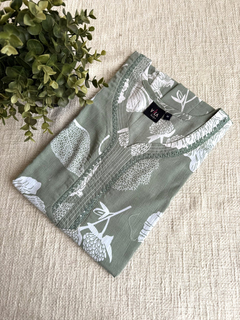 M size printed viscose cotton nighty