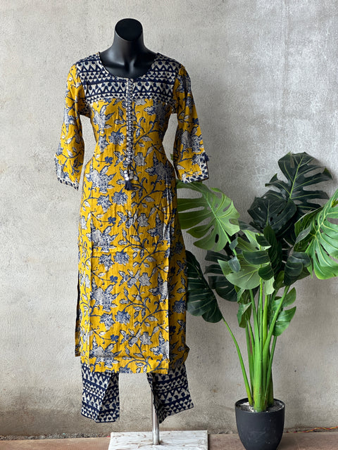 Printed modal silk kurta pant