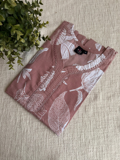 M size printed viscose cotton nighty