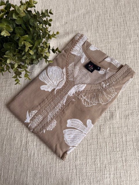 M size printed viscose cotton nighty