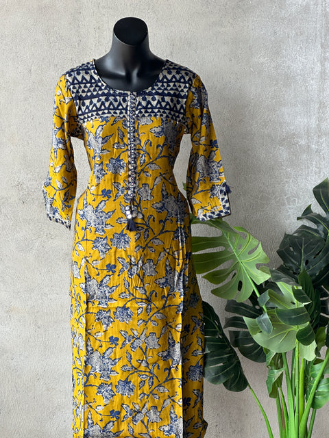 Printed modal silk kurta pant