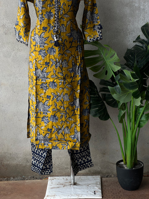 Printed modal silk kurta pant