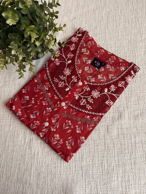 L size printed cotton nighty