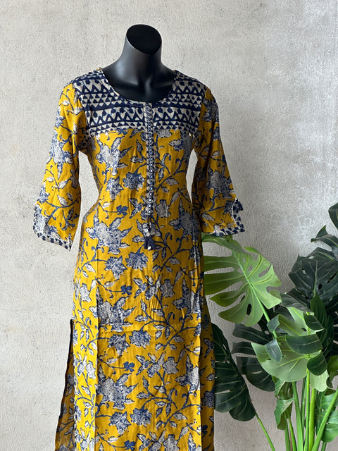 Printed modal silk kurta pant