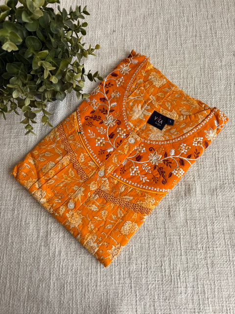 L size printed cotton nighty